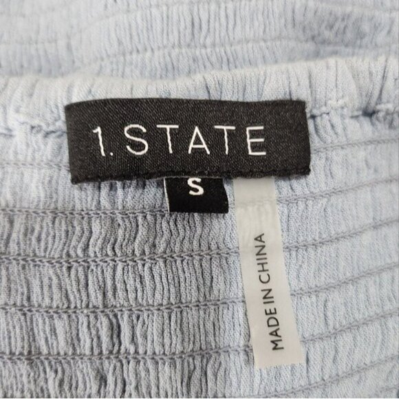 1. STATE blue puffy sleeve crop top size S - Picture 5 of 5